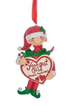 Kurt Adler Mom's Favorite Child Ornament - Boy - Youngest Child