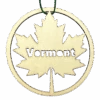 Round Wooden Vermont Maple Leaf Ornament