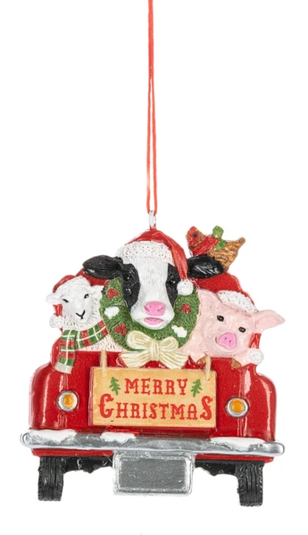 Farm Friends In A Pickup Truck Ornament 1 Farm Friends In A Pickup Truck Ornament
