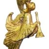 STERLING 5.5 Inch Resin Antique Gold Angel - Trumpet