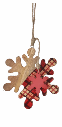 Large Wood Plaid Snowflake Ornament - 7 Large Wood Plaid Snowflake Ornament - -Toy Series Store uddysptf55xeaqt5et0c