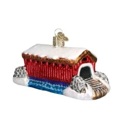 Old World Christmas Covered Bridge Glass Blown Ornament -Toy Series Store udhjecfibrpv6c0oldse