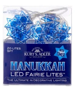 Kurt Adler Battery-Operated Hanukkah LED Fairy Light - Star Of David
