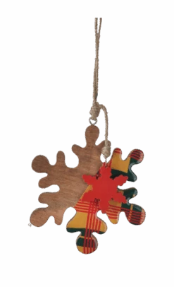 Large Wood Plaid Snowflake Ornament - 6 Large Wood Plaid Snowflake Ornament - -Toy Series Store villlxj6xwrunj28h4sg