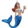 Kurt Adler Mermaid With Glittered Tail Ornament - Blue