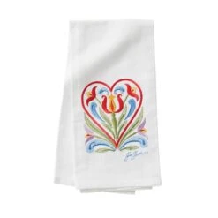 Embroidered Tea Towel - Heart