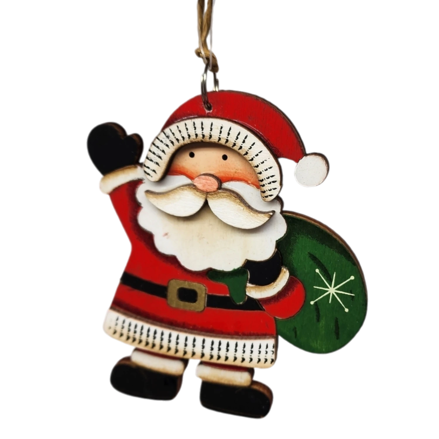 Rustic Wooden Ornament - Santa With A Bag Of Toys 1 Rustic Wooden Ornament - Santa With A Bag Of Toys