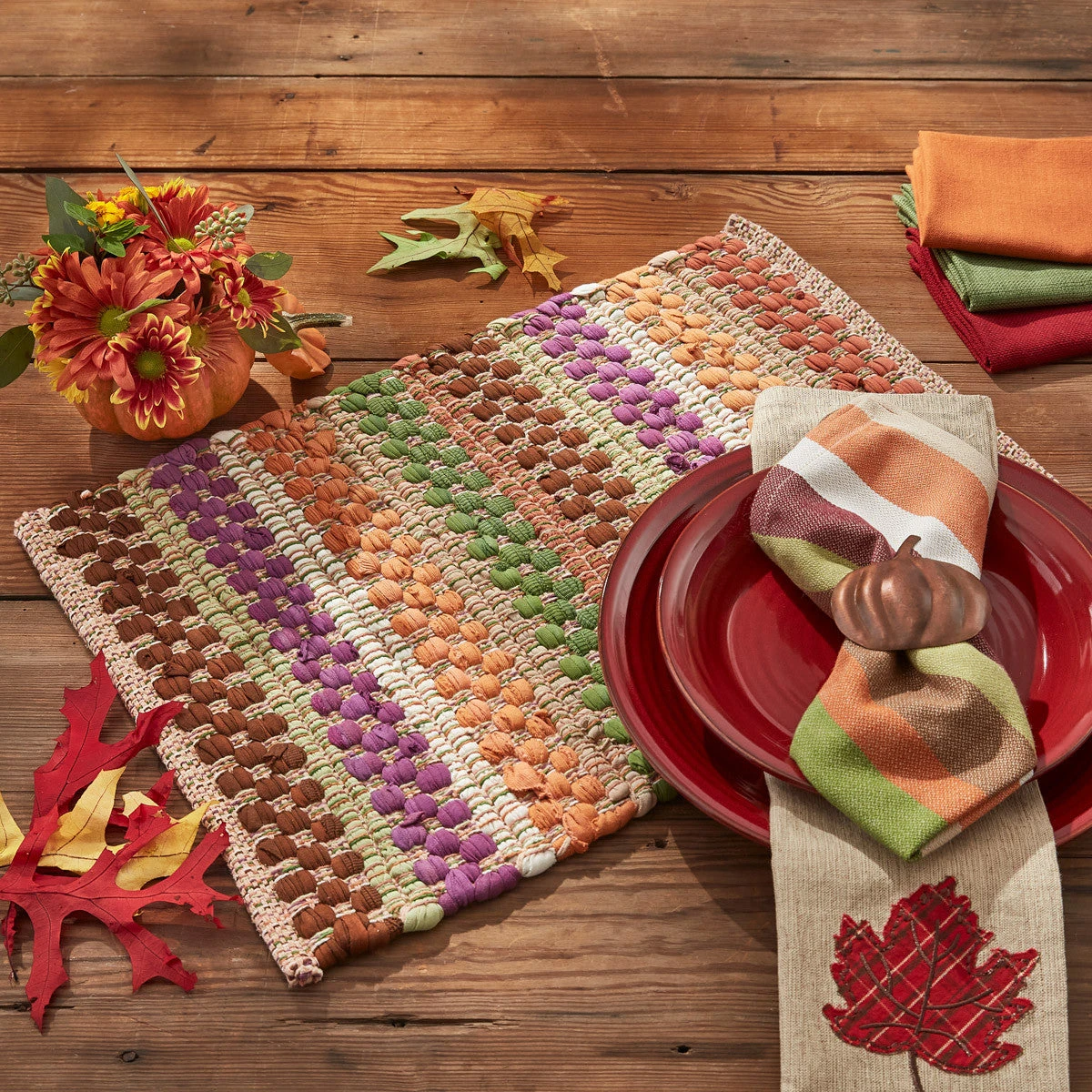 Fall Colors Chindi Placemat 2 Fall Colors Chindi Placemat - Image 2