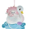 Kurt Adler Swan - Babies First Christmas Ornament - Pink