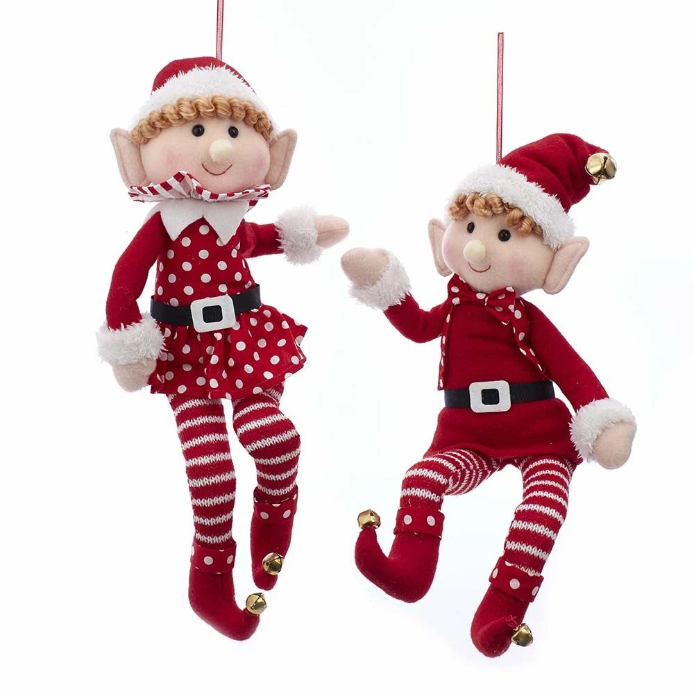 Kurt Adler Fabric 15 Inch Elf Ornament - Boy 3 Kurt Adler Fabric 15 Inch Elf Ornament - Boy - Image 3