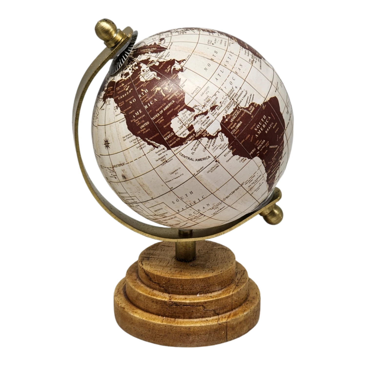 Mangowood Tabletop Globe - 6 Inch - Dark 1 Mangowood Tabletop Globe - 6 Inch - Dark
