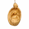 Modern Style Nativity Scene Ornament - Olive Wood - 3.5 Inch