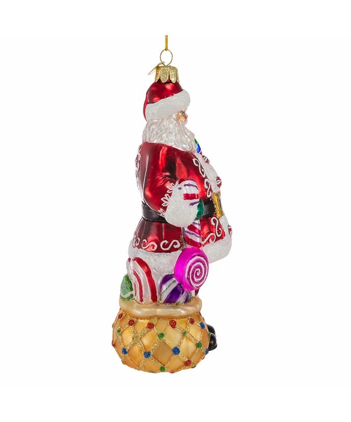 Bellissimo Glass Santa Candy With Candy Ornament 2 Bellissimo Glass Santa Candy With Candy Ornament - Image 2