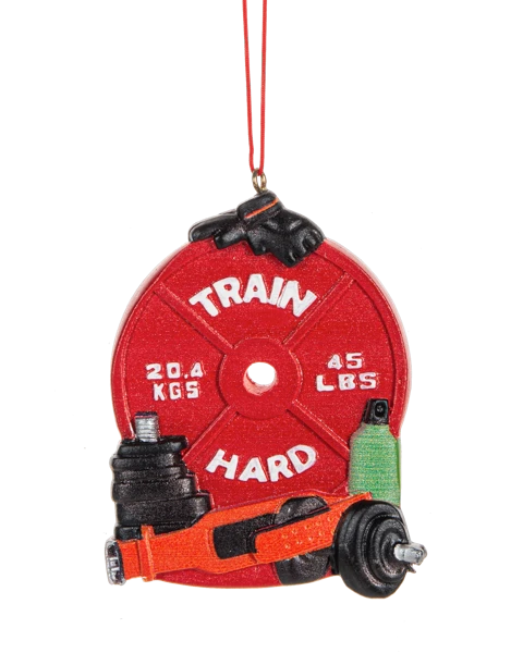 Weightlifting Ornament - Train Hard 1 Weightlifting Ornament - Train Hard