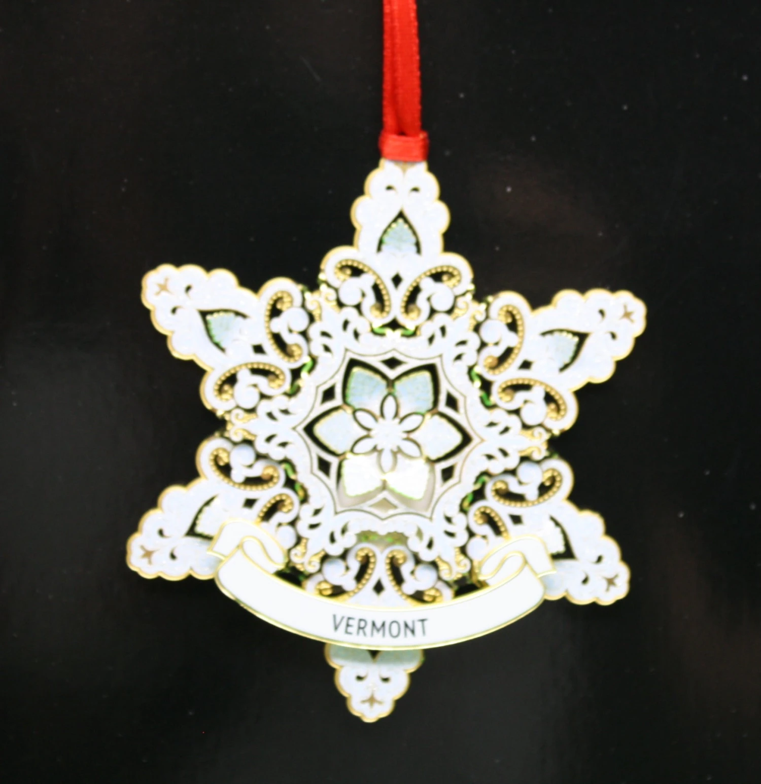 Sparkling Snowflake Collectible Brass Ornament 2 Sparkling Snowflake Collectible Brass Ornament - Image 2