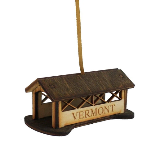 Wooden 3D Vermont Covered Bridge Ornament 1 Wooden 3D Vermont Covered Bridge Ornament