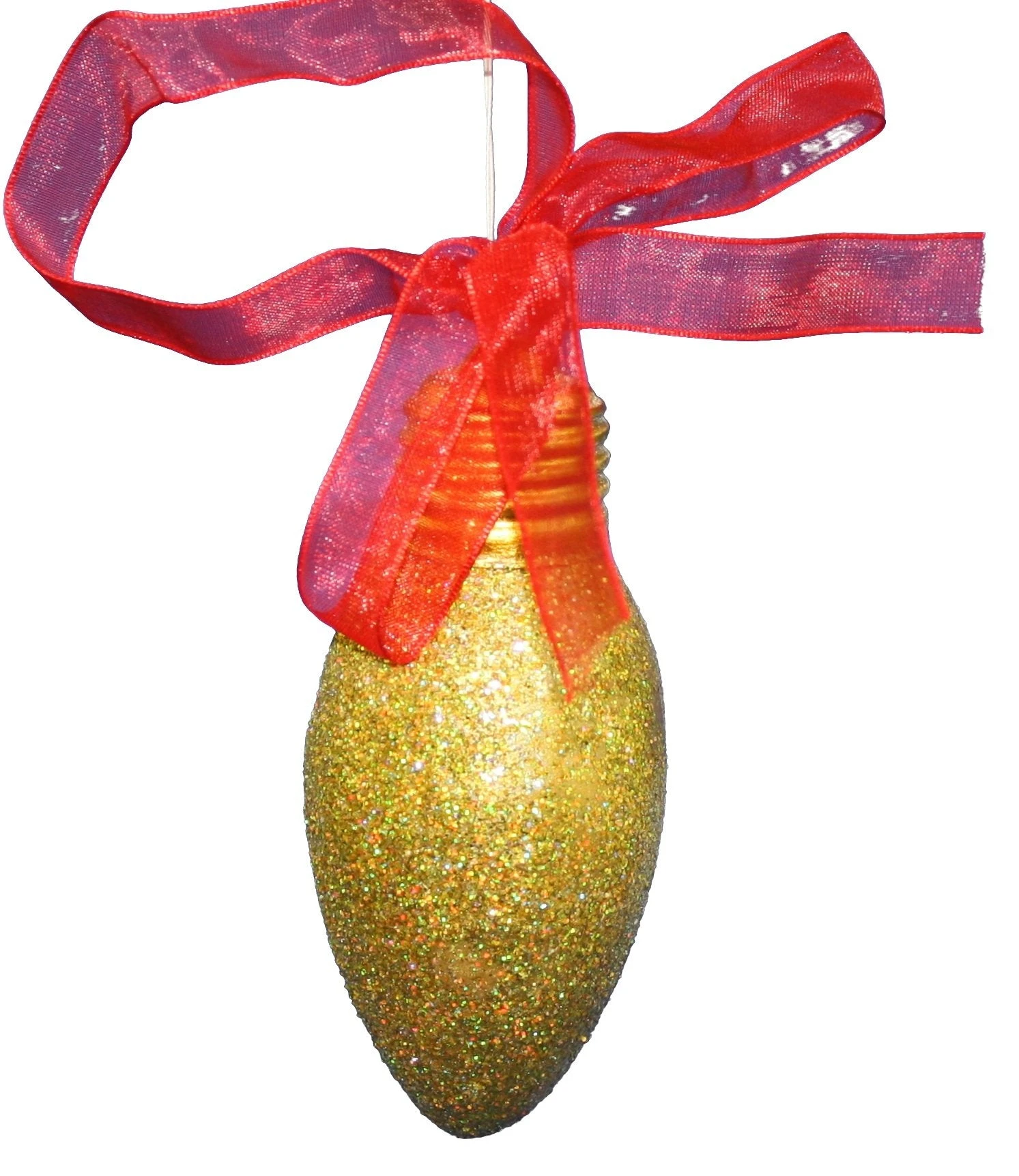 Glitter Bulb Ornament - Gold 3 Glitter Bulb Ornament - Gold - Image 3