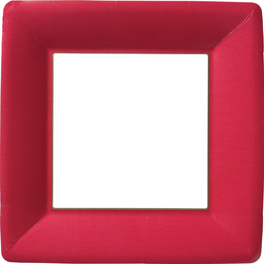 Classic Red Linen Paper - Dinner Plates 1 Classic Red Linen Paper - Dinner Plates
