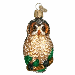 Spotted Owl Glass Ornament