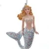 Kurt Adler Mermaid With Glittered Tail Ornament - Silver