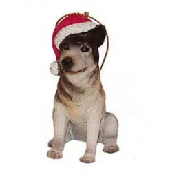 Kurt Adler Dog In A Santa Hat Ornament - Husky