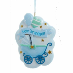 Kurt Adler New Grandson Baby Stroller Ornament