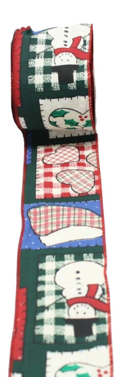 Patchwork Christmas Icons Wired Ribbon