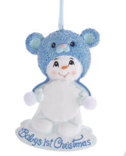 Kurt Adler Baby's 1st Christmas Snow Bear - Blue